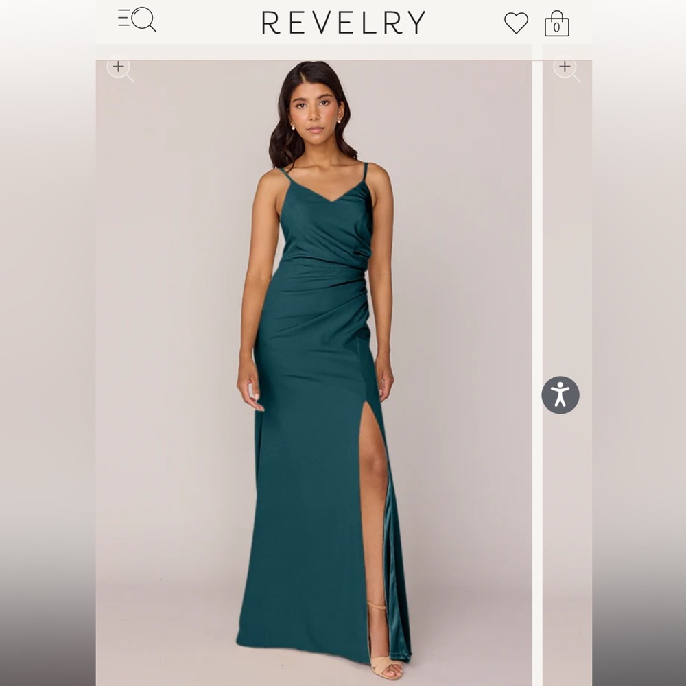 Revelry Classic Emerald Rory Crepe Dress